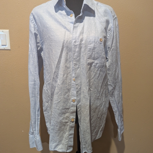 Ted Baker Light Gray Casual Button-Down Shirt - Picture 1 of 3